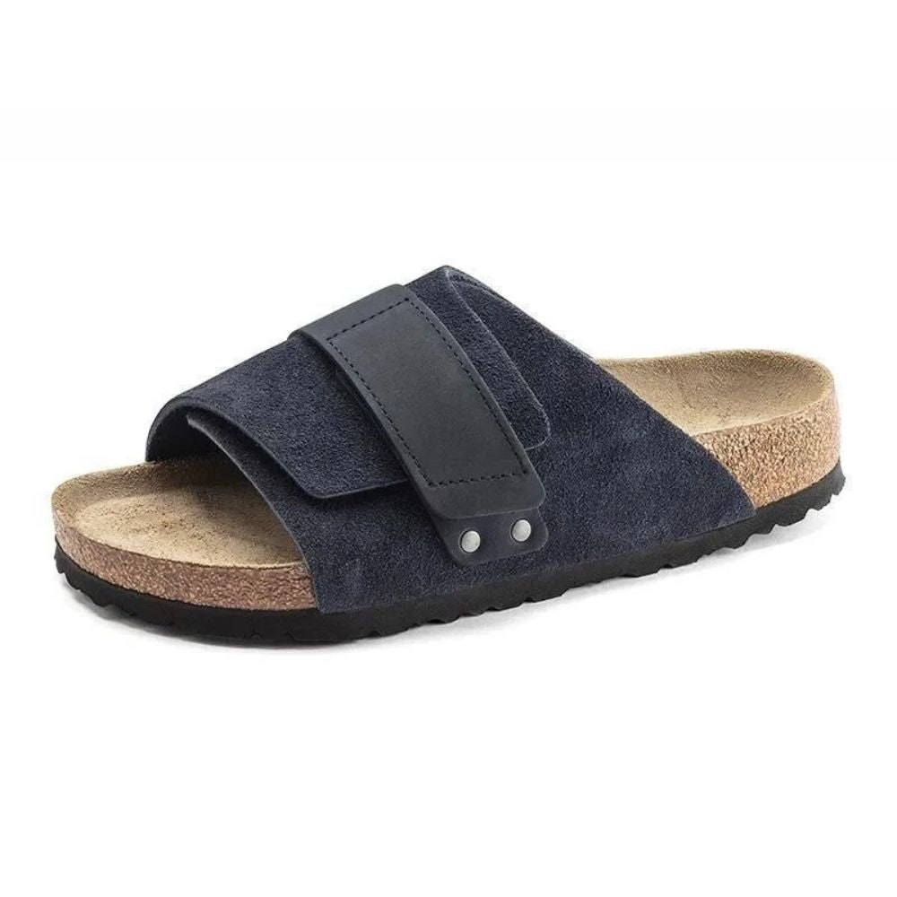 Sandália Slide Masculina de Couro Elegano® Lagoon