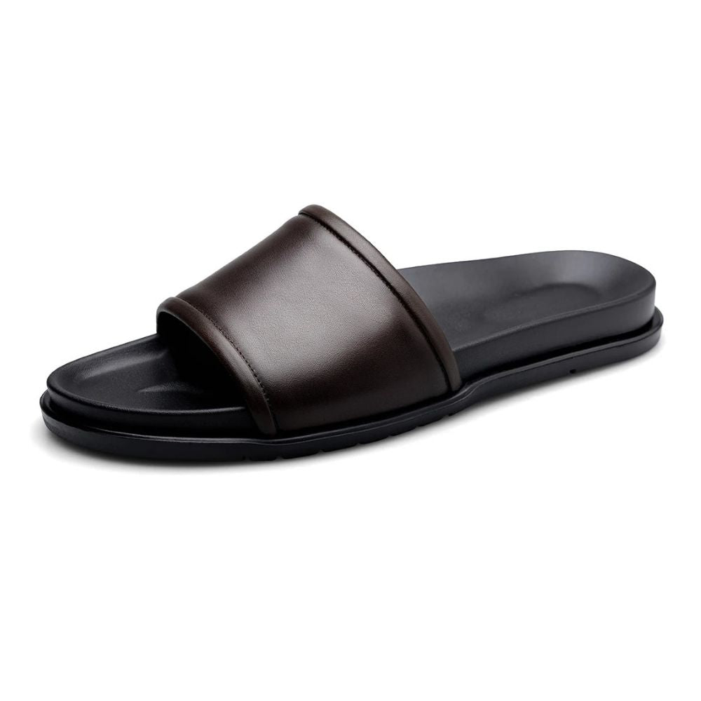 Sandália Slide Masculina de Couro Elegano® Malibu