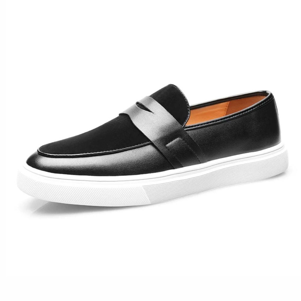 Mocassim Slip On Masculino de Couro preto