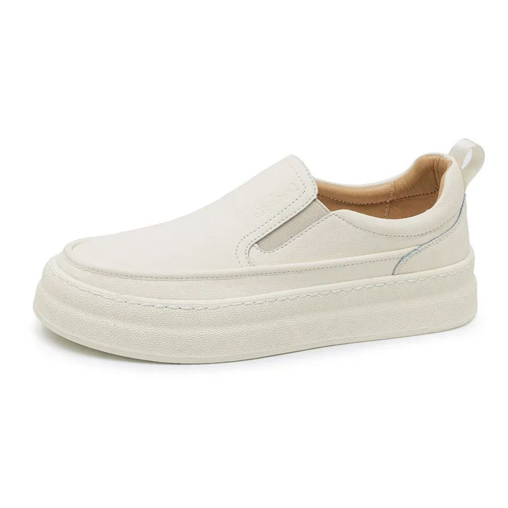 Mocassim Slip On Masculino de Couro bege