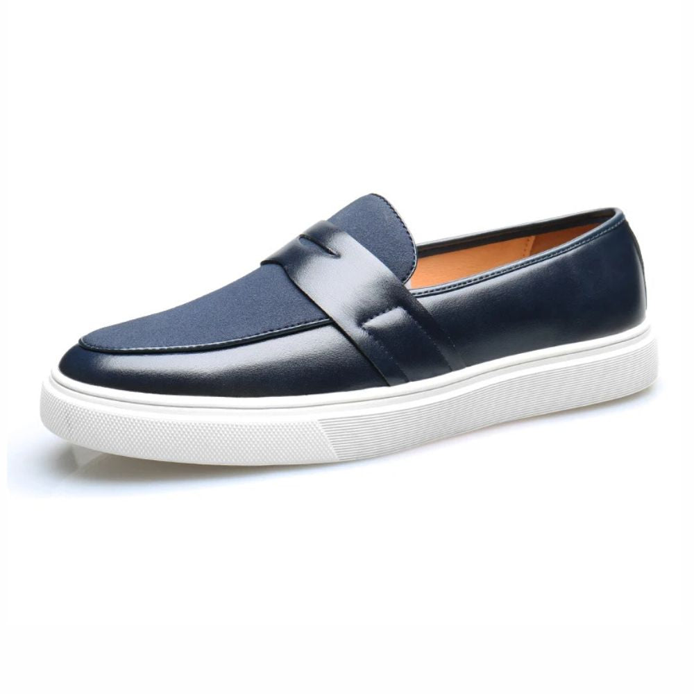 Mocassim Slip On Masculino de Couro azul