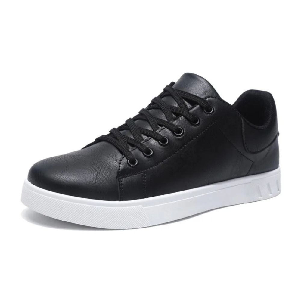 tênis masculino casual de couro preto