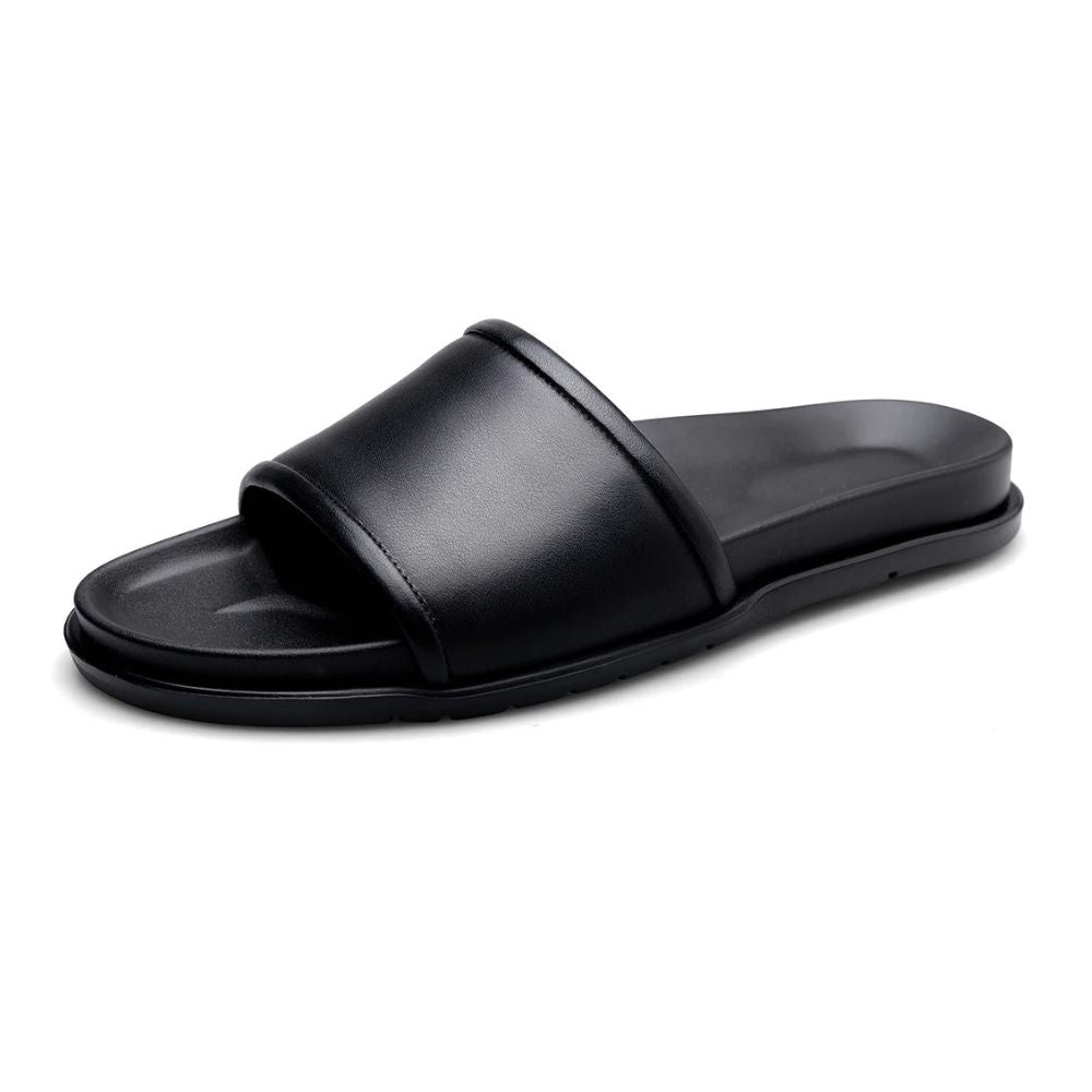 Sandália Slide Masculina de Couro Elegano® Malibu