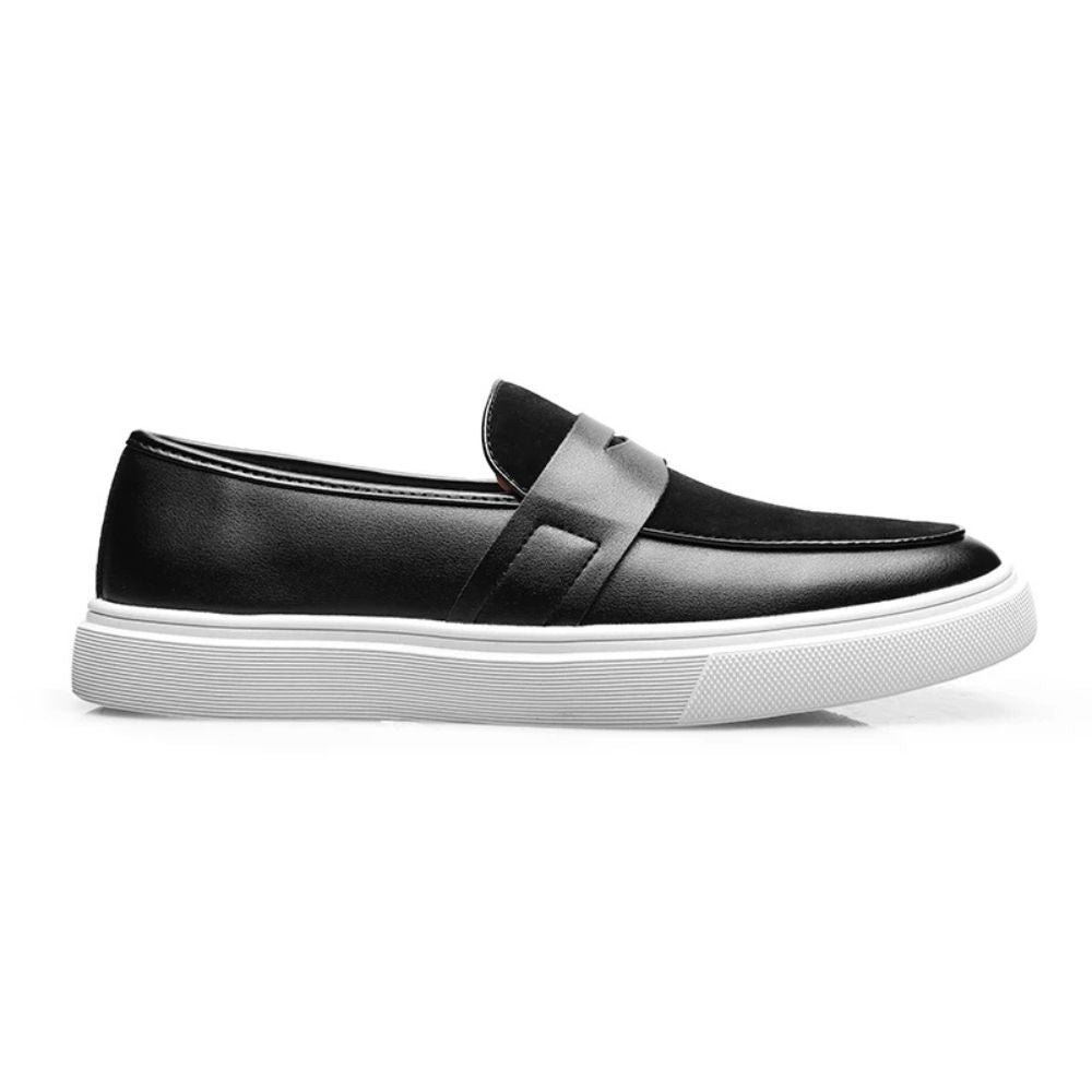 Mocassim Slip On Masculino de Couro preto