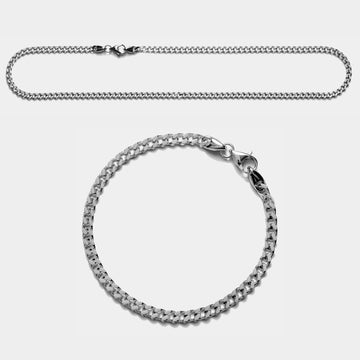 Cuban Chain Link Bundle Silver (4mm)