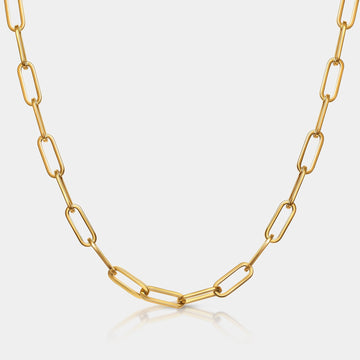 Paperclip Necklace Gold
