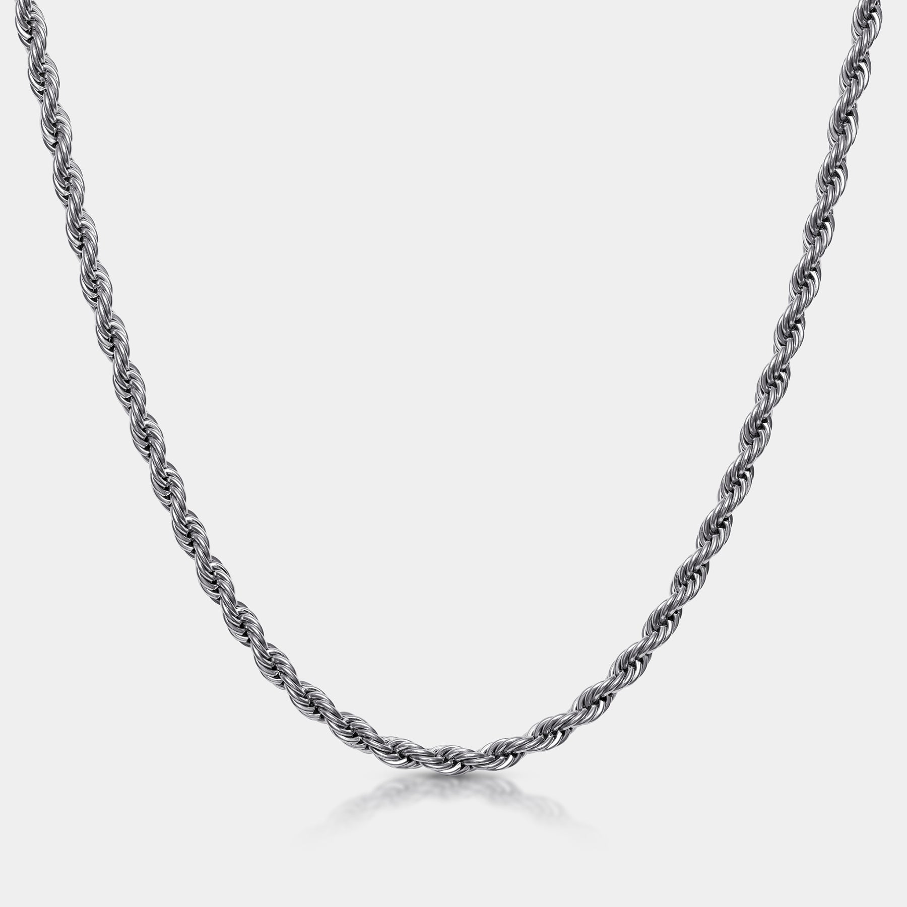 Rope Chain Necklace Silver W