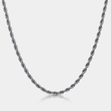 Rope Chain Necklace Silver W